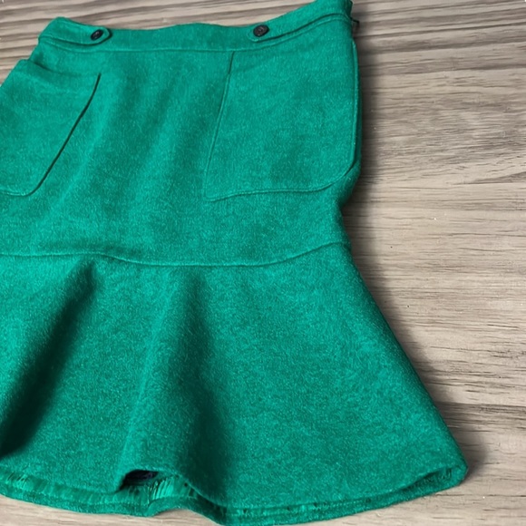 MAEVE ANTHROPOLOGIE  WOOL BLEND GREEN SKIRT MINI SIZE 4 - Picture 3 of 16